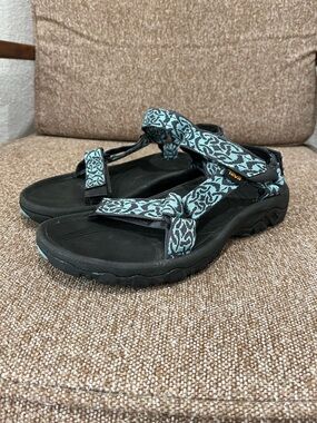 Teva Women's Black & Teal Patterned Sport Sandals